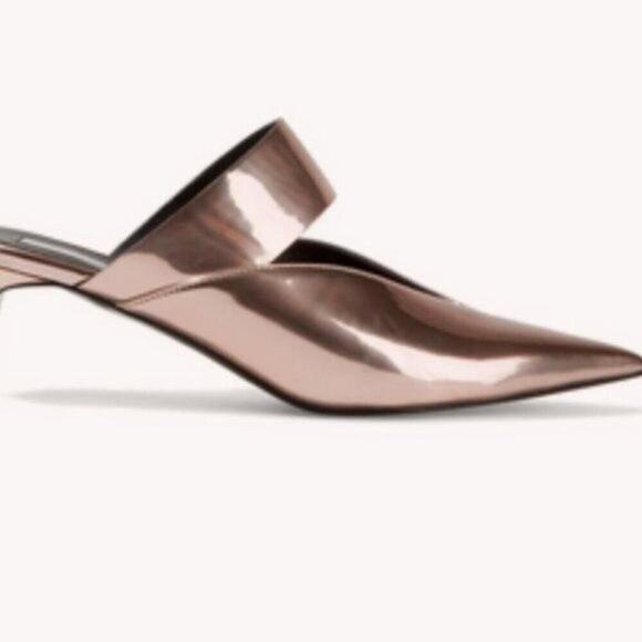 Stella McCartney Cutout faux mirrored mules Rose Gold size 5 - Picture 3 of 12